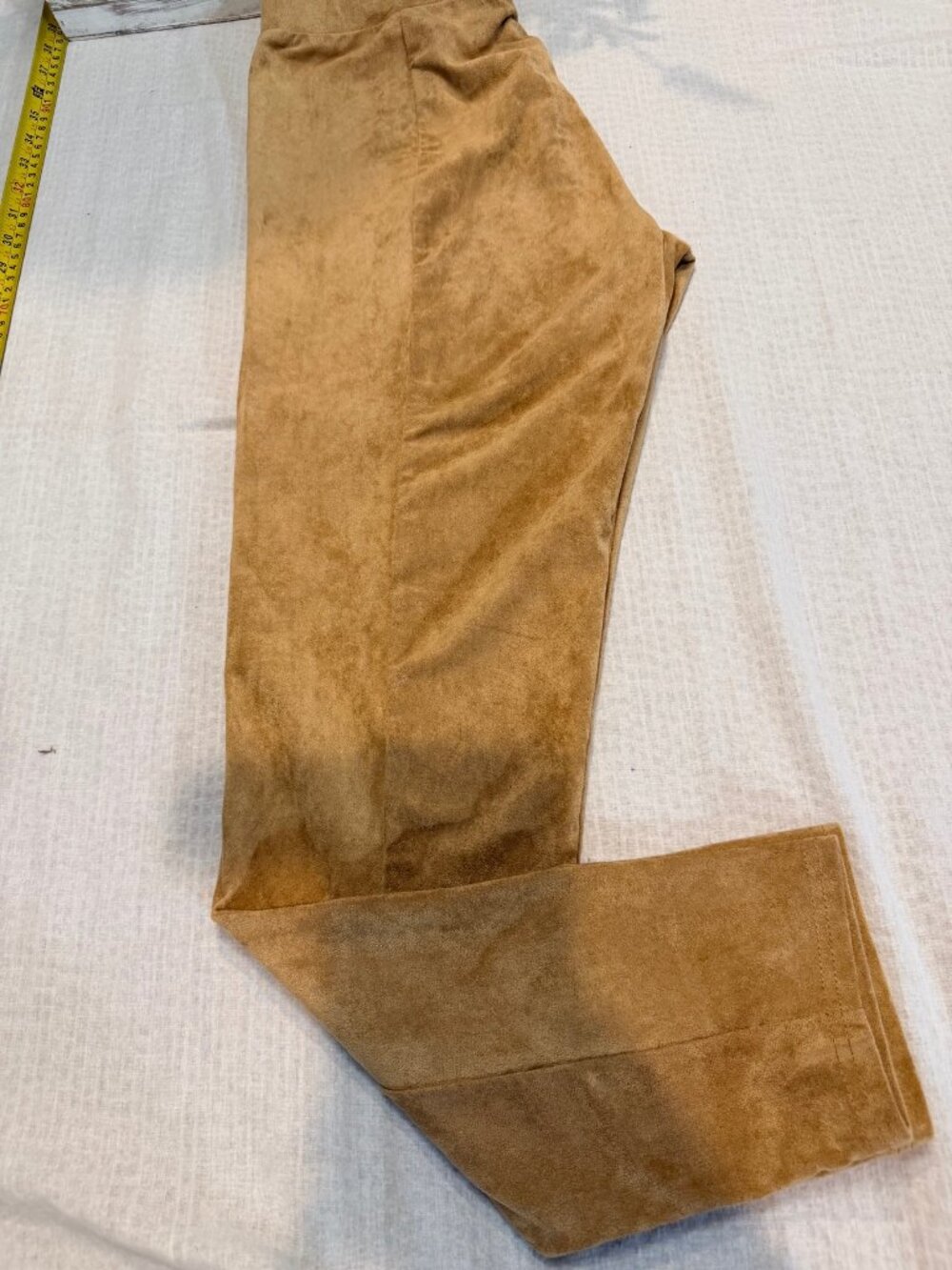 [Z9] Faux Suede Pull-On Pants Tan Women's L